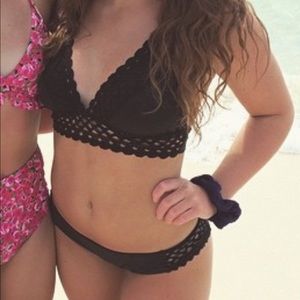 BECCA Black crochet bikini